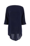 Max Mara Women Midnight Blue Triacetate Blend Ferro Blouse