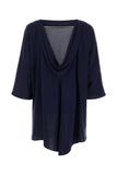Max Mara Women Midnight Blue Triacetate Blend Ferro Blouse