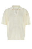 Prada Men Ivory Silk Blend Polo Shirt