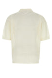 Prada Men Ivory Silk Blend Polo Shirt