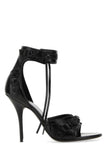Balenciaga Women Black Leather Cagole Sandals