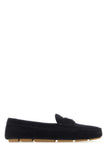 Prada Men Dark Blue Suede Loafers