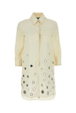 Prada Women Sand Cotton Shirt Dress