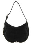 Burberry Women Black Leather Small Chess Shoulder Bag