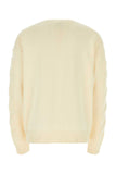 Off White Men Ivory Stretch Cotton Blend Oversize Sweater