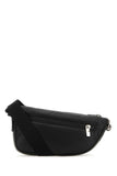Burberry Men Black Leather Shield Crossbody Bag