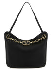 Valentino Garavani Women Black Leather Vlogo Moon Shopping Bag