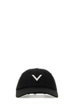 Valentino Garavani Women Black Stretch Cotton Baseball Cap