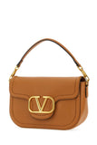 Valentino Garavani Women Camel Leather Alltime Shoulder Bag