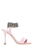 Manolo Blahnik Women Pastel Pink Suede Lierasan Sandals