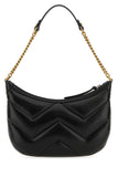 Gucci Women Black Leather Gg Marmont Shoulder Bag