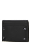 Valentino Garavani Men Black Leather Rockstud Card Holder