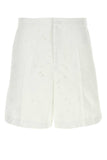 Valentino Garavani Men White Cotton Blend Bermuda Shorts