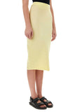 Bottega Veneta Women Yellow Stretch Cotton Blend Skirt
