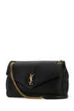 Saint Laurent Women Black Leather Big Calypso Shoulder Bag