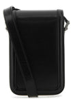 Saint Laurent Men Black Leather Phone Case