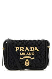 Prada Women Black Raffia Crossbody Bag