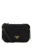 Prada Women Black Raffia Crossbody Bag