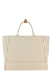Prada Women Sand Canvas Shopping Bag