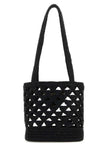 Prada Women Black Straw Handbag