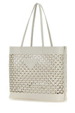 Prada Women White Leather Shopping Bag