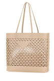 Prada Women Sand Leather Shopping Bag