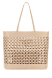 Prada Women Sand Leather Shopping Bag