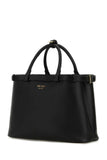 Prada Women Black Leather Medium Prada Buckle Handbag