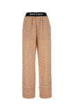 Palm Angels Women Printed Linen Blend Wide-Leg Pant