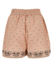 Palm Angels Women Printed Linen Blend Shorts