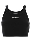 Palm Angels Women Black Piquet Top