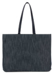 Salvatore Ferragamo Women Blue Denim Large Tt Sign Shopping Bag