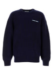 Marine Serre Men Navy Blue Wool Sweater