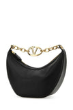 Valentino Garavani Women Black Leather Small Hobo Vlogo Moon Handbag