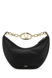 Valentino Garavani Women Black Leather Small Hobo Vlogo Moon Handbag