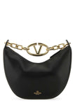 Valentino Garavani Women Black Leather Small Hobo Vlogo Moon Handbag