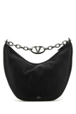 Valentino Garavani Men Black Leather Hobo Vlogo Moon Shoulder Bag