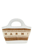 Marni Women Two-Tone Raffia And Leather Micro Tropicalia Summer Handbag
