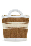 Marni Women Two-Tone Raffia And Leather Tropicalia Bucket Bag