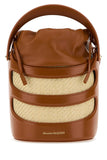 Alexander Mcqueen Women Two-Tone Leather And Raffia The Rise Bucket Bag
