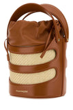 Alexander Mcqueen Women Two-Tone Leather And Raffia The Rise Bucket Bag