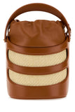 Alexander Mcqueen Women Two-Tone Leather And Raffia The Rise Bucket Bag