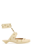 Chloe Women Ivory Leather Jade Sabot