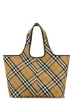 Burberry Women Embroidered Canvas Medium Check Shopping Bag