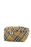 Burberry Men Embroidered Fabric Check Belt Bag