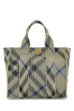 Burberry Women Embroidered Fabric Check Mini Handbag