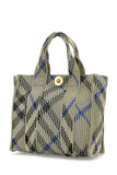 Burberry Women Embroidered Fabric Check Mini Handbag