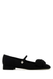 Valentino Garavani Women Black Crepe Bowjane Ballerinas