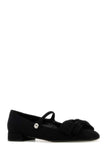 Valentino Garavani Women Black Crepe Bowjane Ballerinas