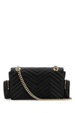 Gucci Women Black Leather Small Gg Marmont Shoulder Bag